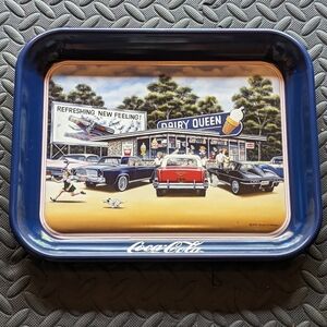 Vintage Dairy Queen Ice Cream Coca Cola Art Advertising Serving Tray